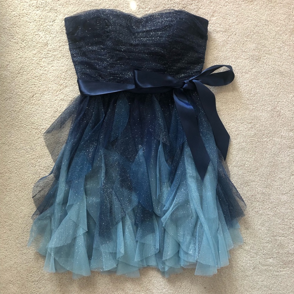 Strapless Blue Gradient Dress